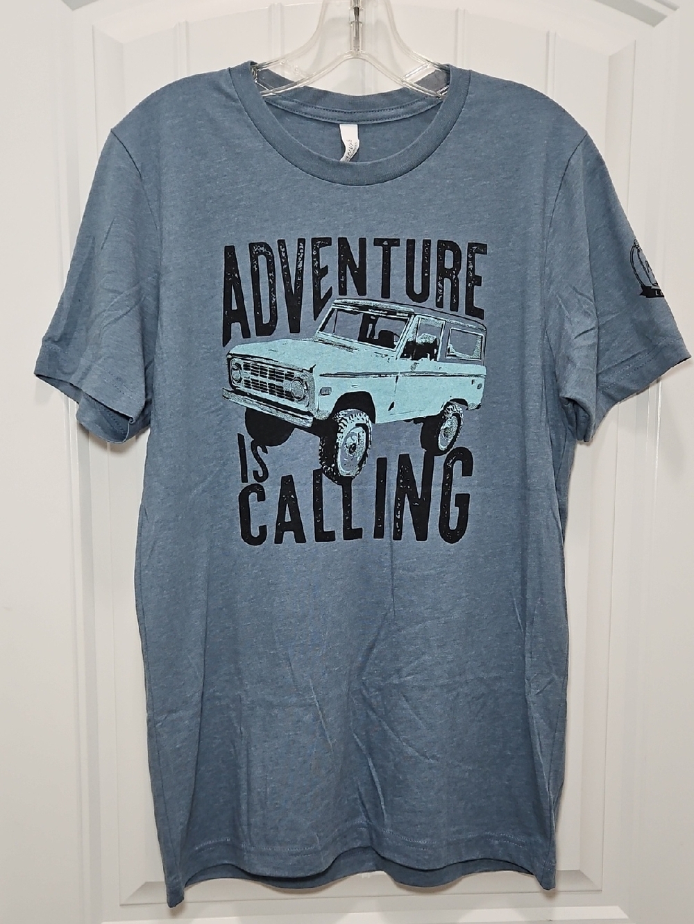 Mason Jar Label Adventure Is Calling Ford Bronco Graphic T-shirt New Medium